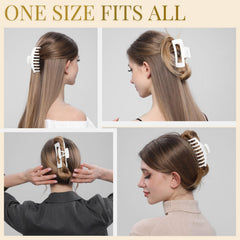 LuSeren pince à cheveux blanc mate avec adhérence non-slip.