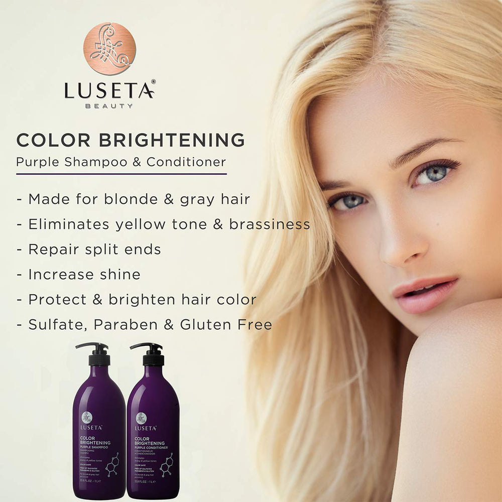 Après-shampoing violet Luseta en flacon, nourrit et démêle en douceur
