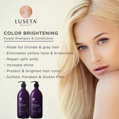 Après-shampoing violet Luseta en flacon, nourrit et démêle en douceur