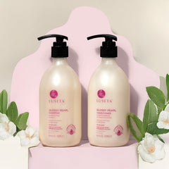 L Luseta Après-shampoing Perle Brillante en bouteille facilite démêlage.