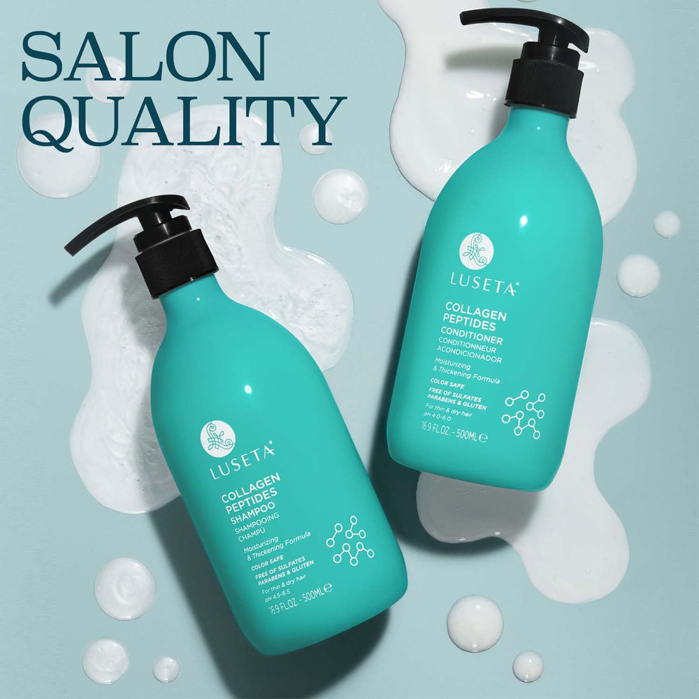 Luseta après-shampooing en mains, texture soyeuse et démêlage facilité.