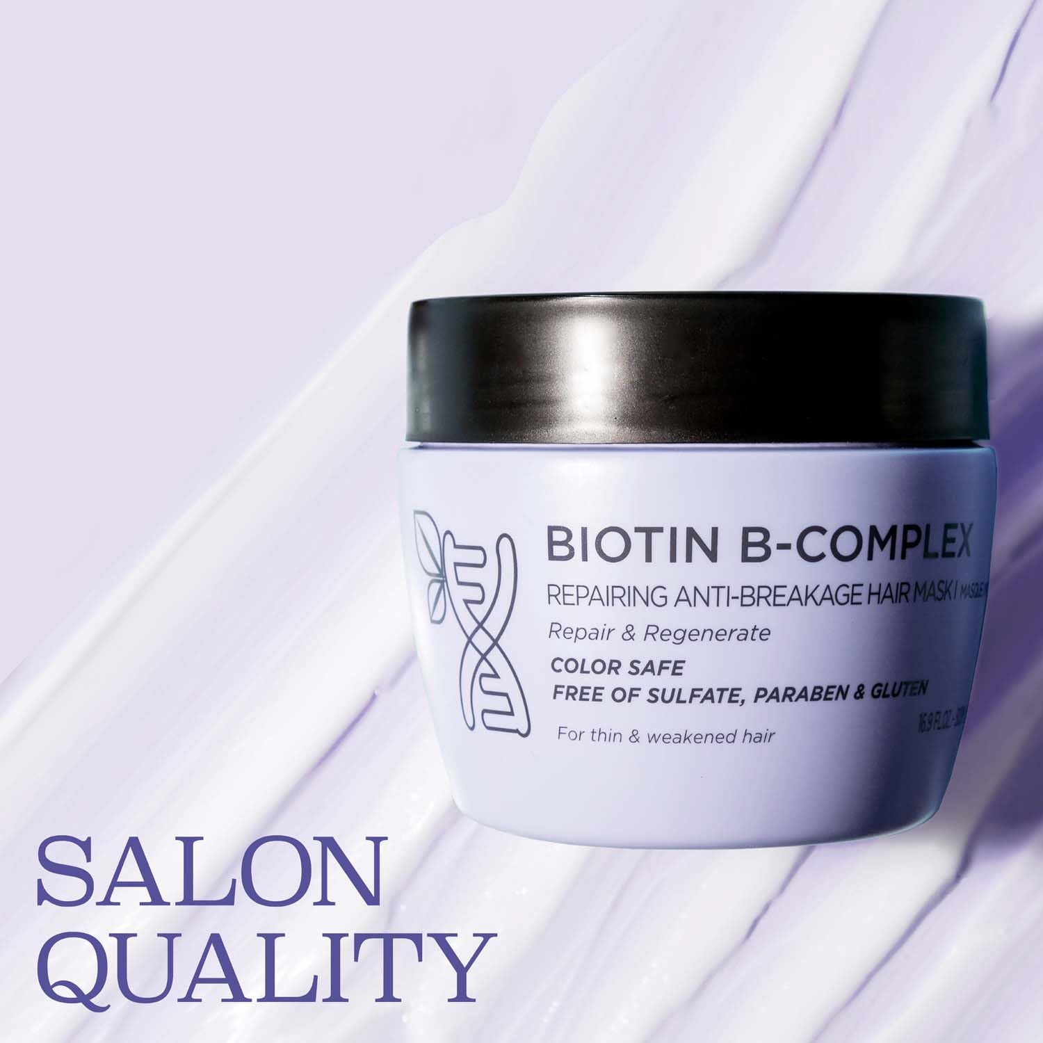 Texture crème du masque Luseta Biotin B-Complex pour une application facile et homogène.