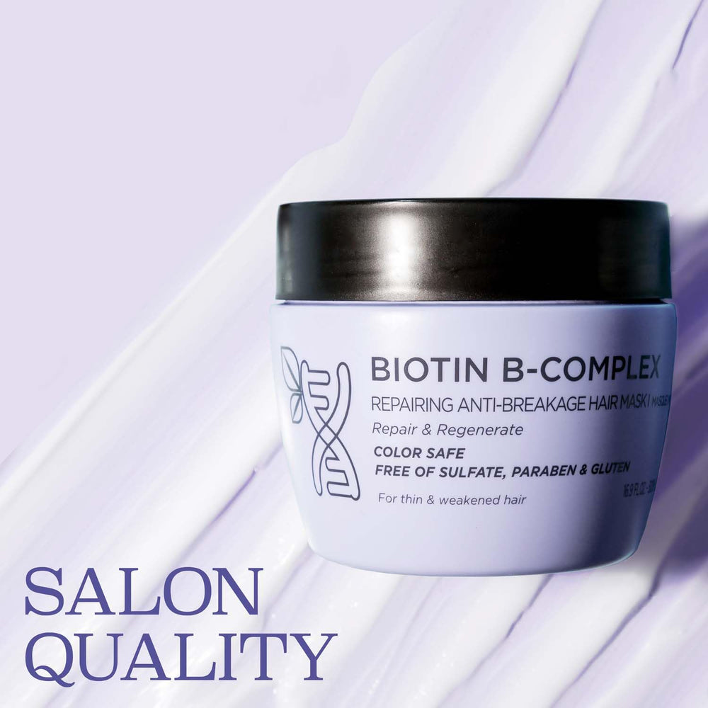 Texture crème du masque Luseta Biotin B-Complex pour une application facile et homogène.