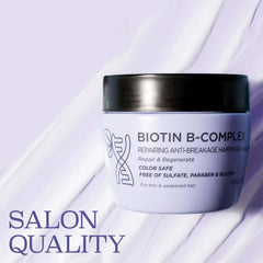Texture crème du masque Luseta Biotin B-Complex pour une application facile et homogène.