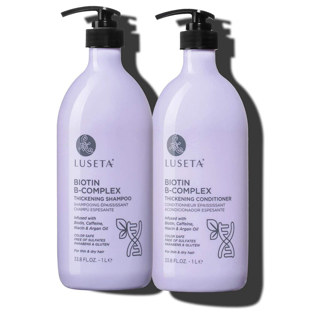 Luseta Biotin B-Complex Shampoing, bouteille visible, favorise la tenue et la brillance des cheveux.
