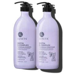 Luseta Biotin B-Complex Shampoing, bouteille visible, favorise la tenue et la brillance des cheveux.