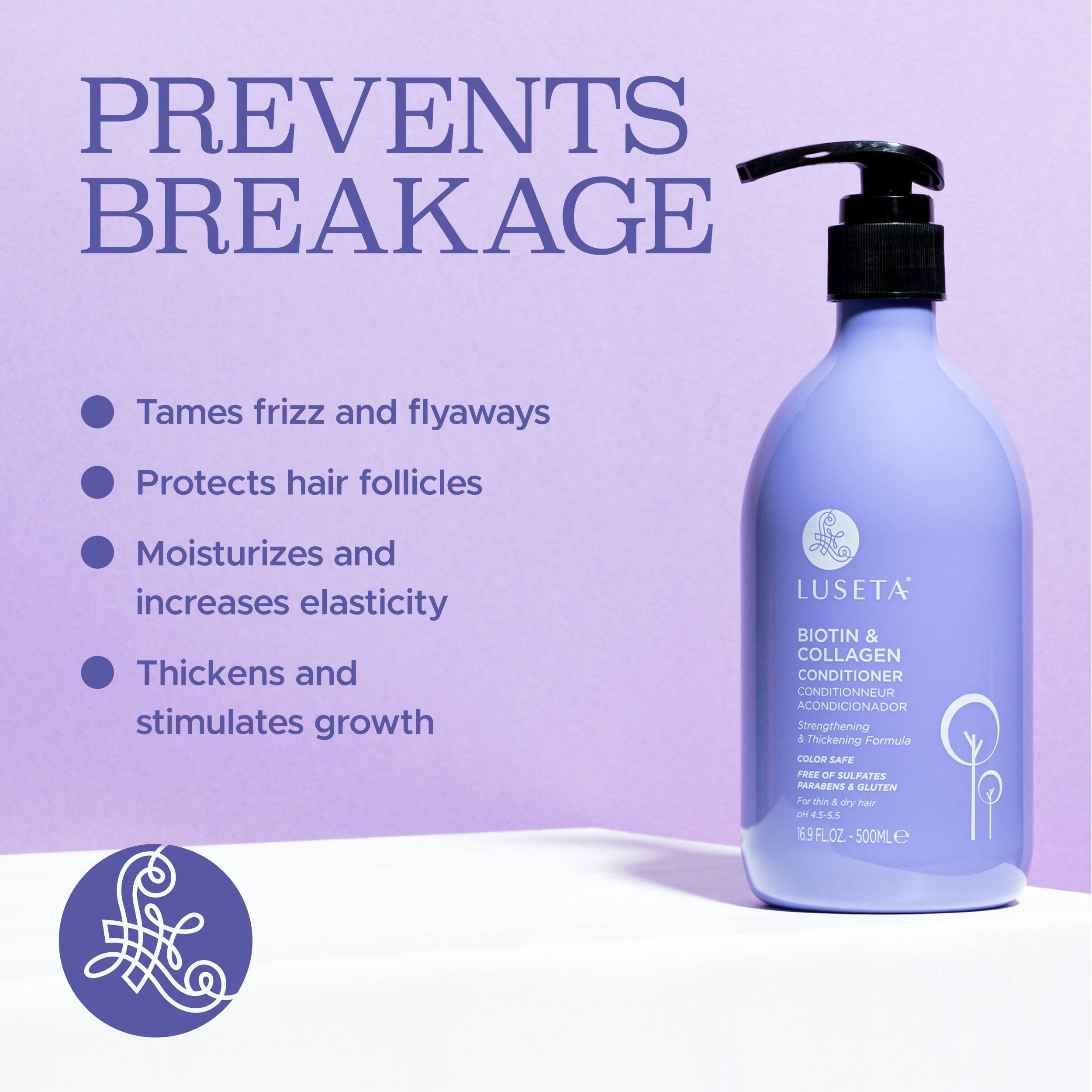 Luseta Biotine et Collagène – huile d’argan intégrée pour nourrir les longueurs.