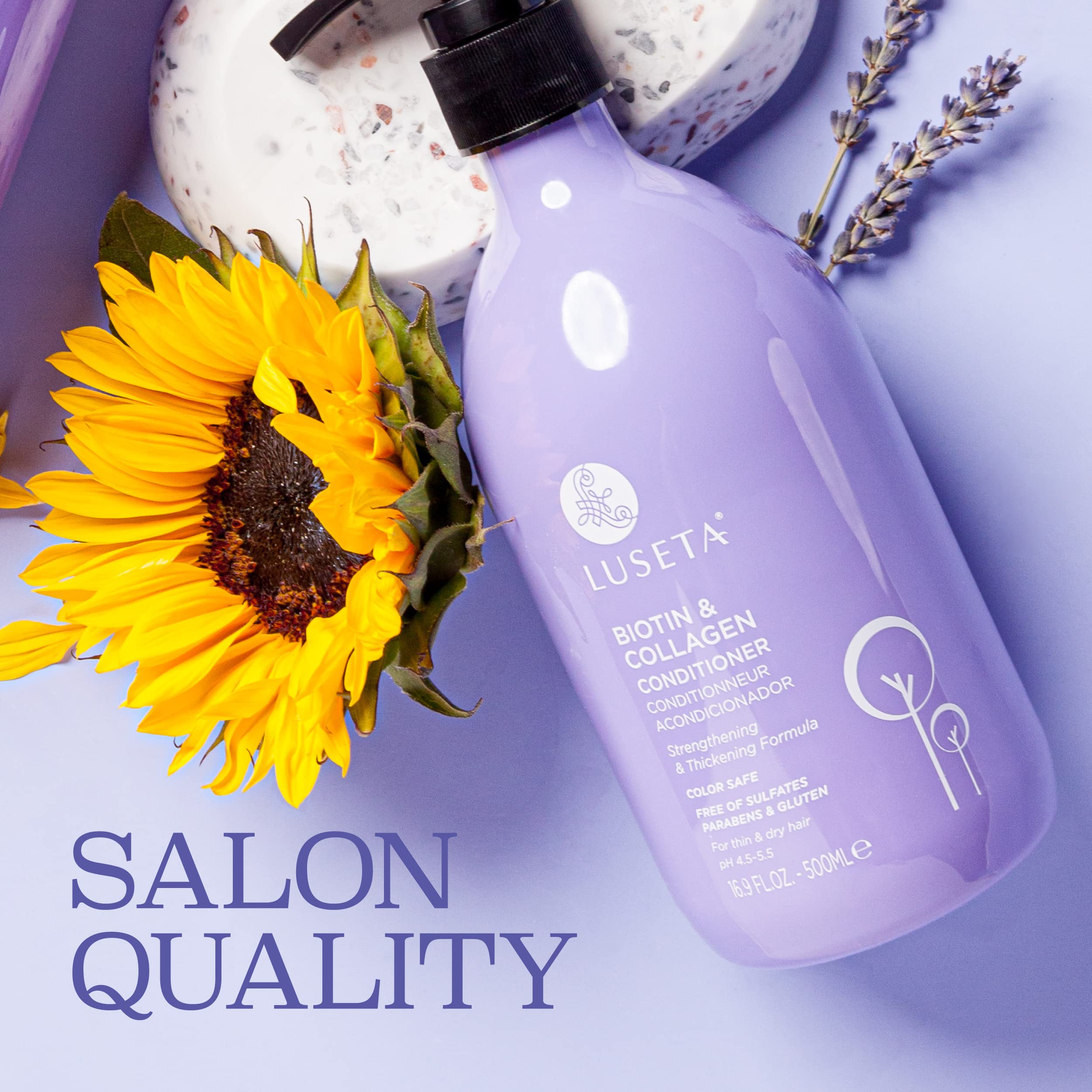 Renforcement des cheveux par Luseta Biotine et Collagène – fibre plus ferme.