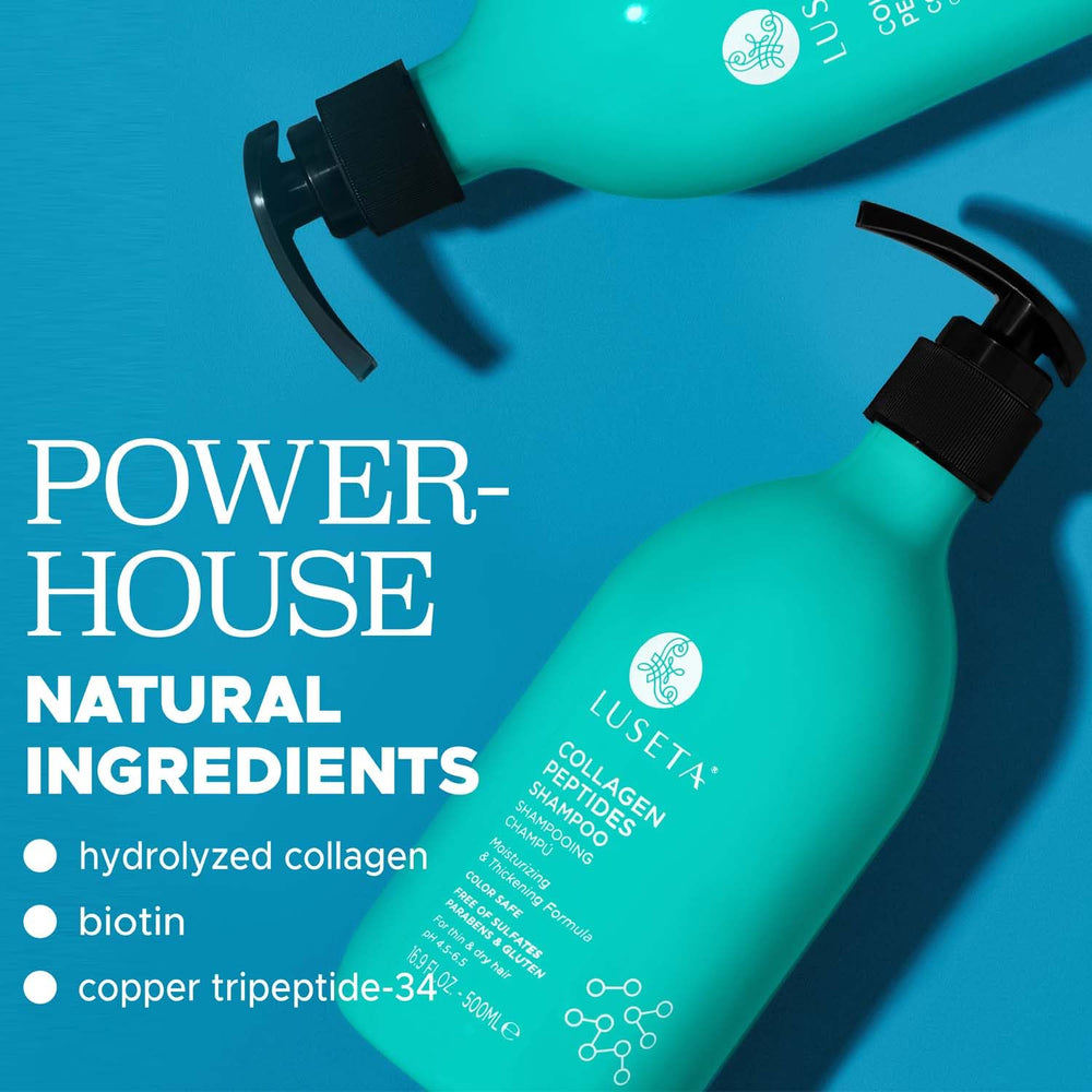 Luseta cheveux volumineux après lavage, apparence plus dense et brillant.
