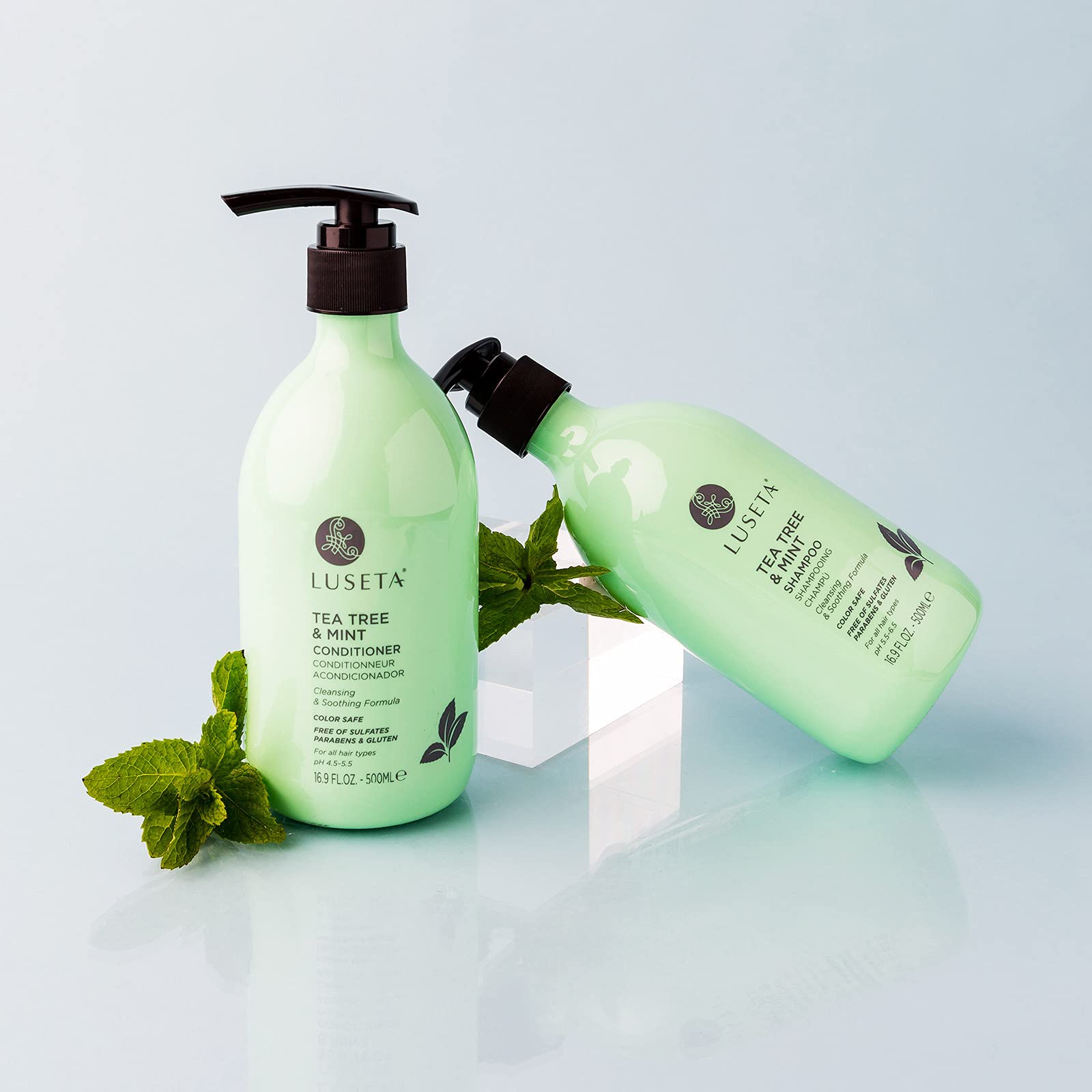 Emballage Luseta Tea Tree Menthe, couleur-safe protégeant la teinte.