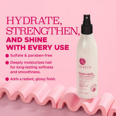 Luseta Glossy Pearl Leave-In Conditioner being applied for detangling ease.