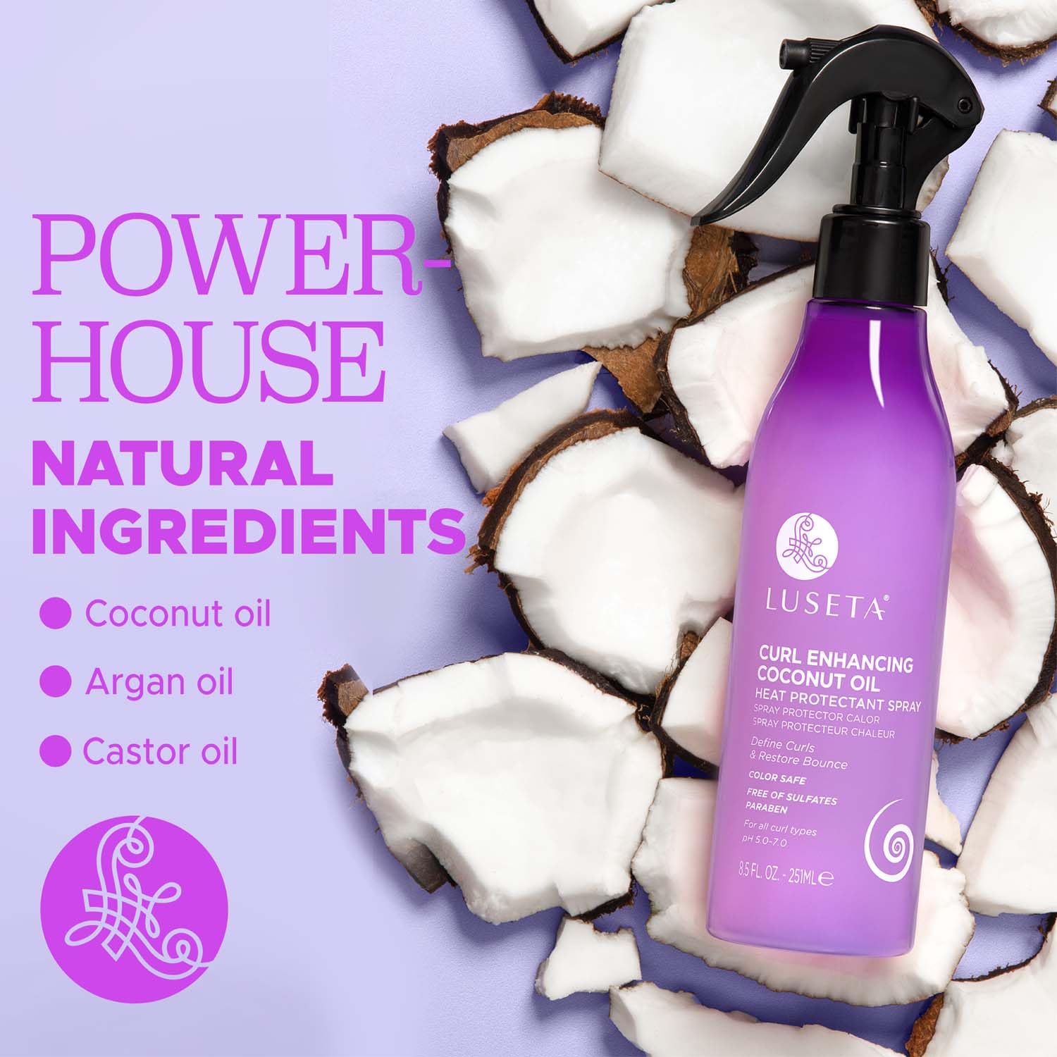 Luseta huile coco argan nourrit les cheveux et leur donne douceur.