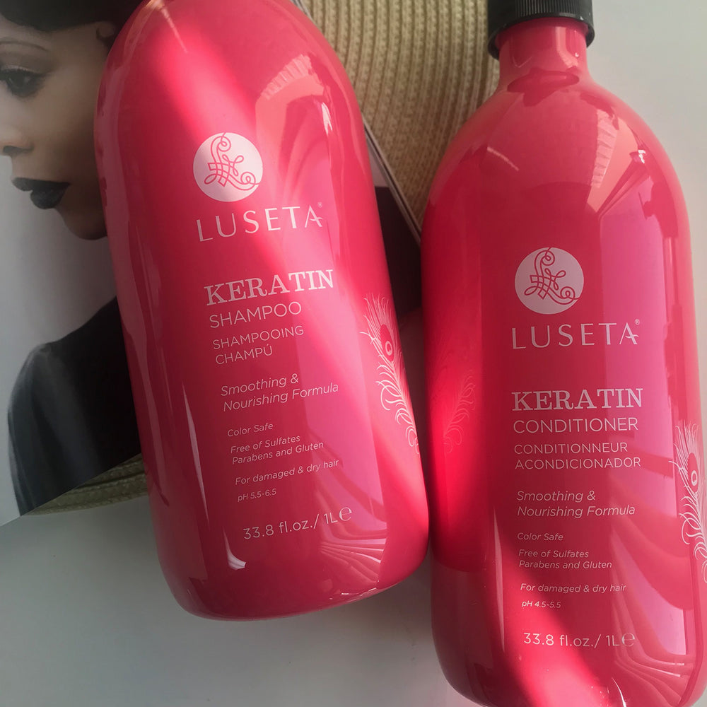 Cheveux doux et soyeux après le soin Luseta Keratin Smooth.
