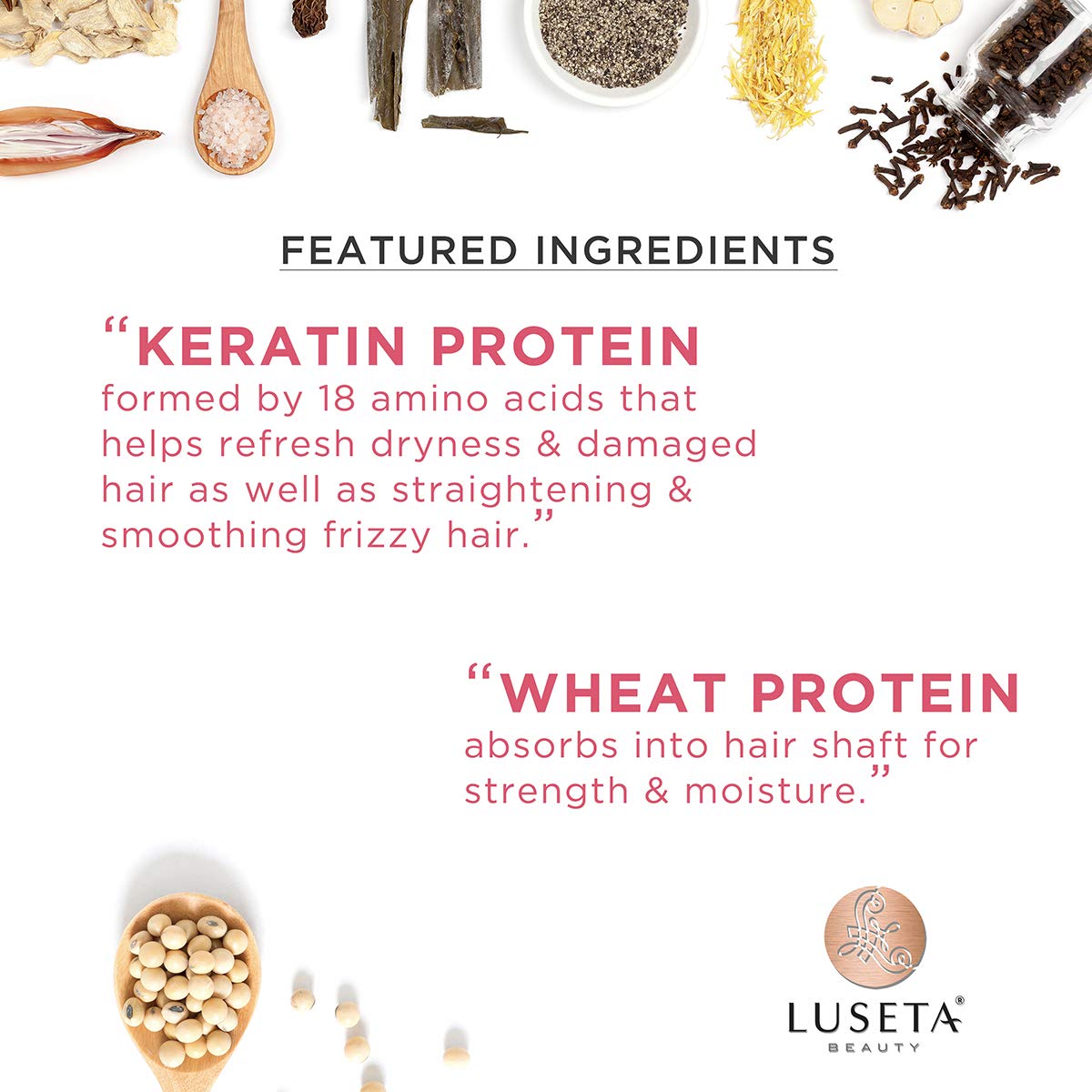Texture crème du duo Luseta Keratin Smooth enveloppant les longueurs.