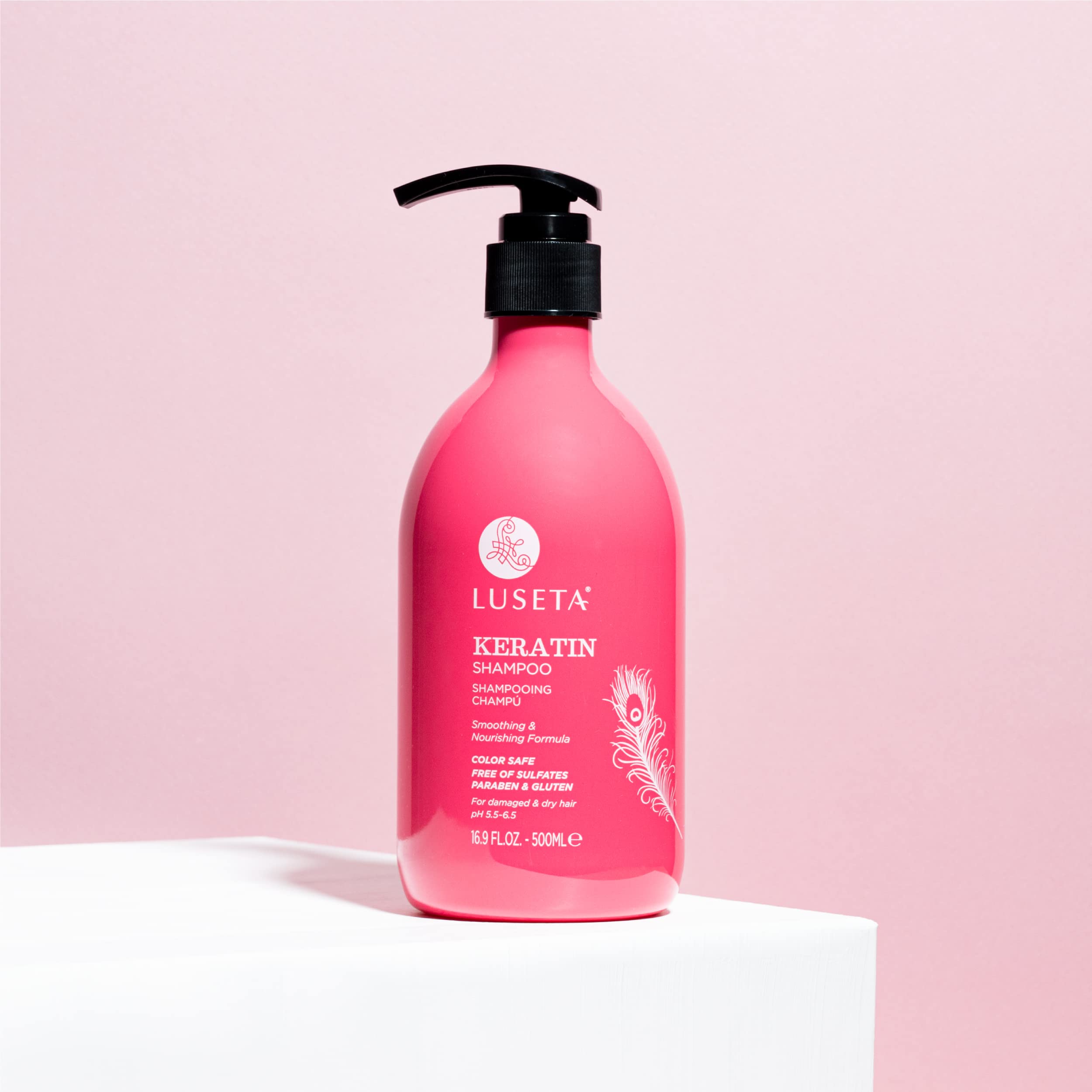 Élasticité des cheveux améliorée grâce au Luseta Keratine Shampoo.