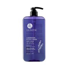 Luseta Lavender & Collagen Body Wash bottle with calming lavender aroma for daily spa-like showers.