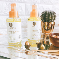 Luseta Marula Oil Hair Treatment dispensing pump makes measuring easy for daily use