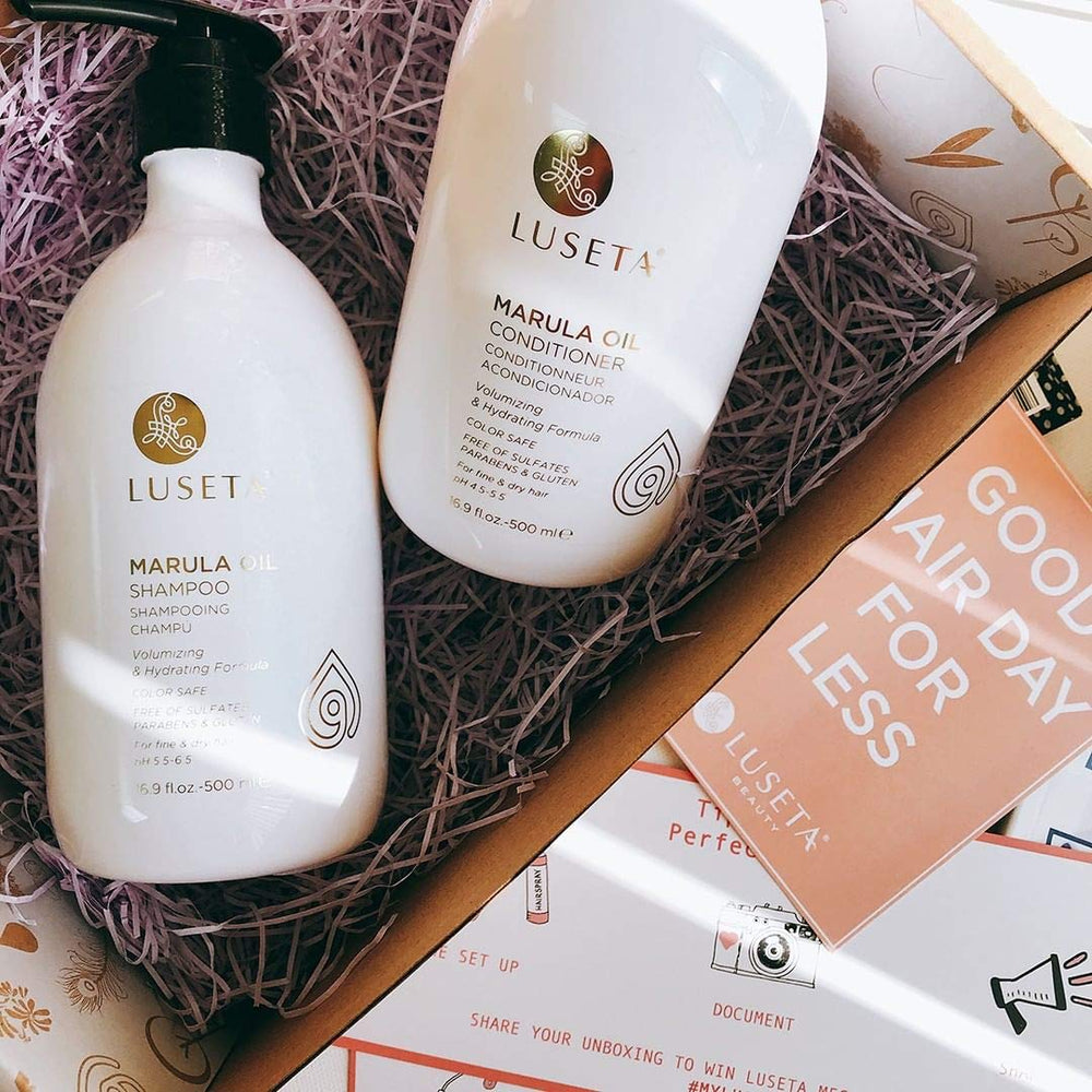 Parfum frais Luseta Marula : routine capillaire agréable.