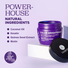 Luseta masque-cheveux-violet-nourrissant-protections-couleur protège la couleur et nourrit les mèches délicates.