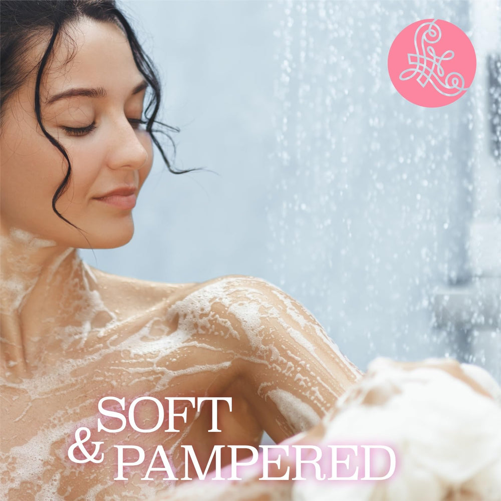 Luseta Rose Oil Body Wash in a shower setup promises refreshing routine
