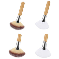 Lusofie ensemble pinceaux visage éventail à poignee courte pour un maquillage précis.