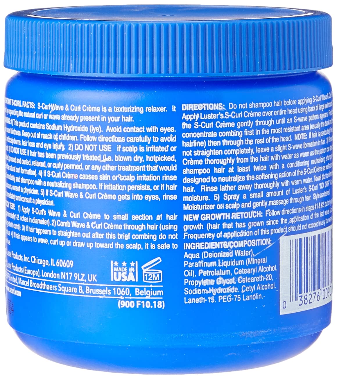 Luster S Curl Texturizer Crème — aperçu avant/après avec boucles définies.