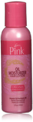 Bouteille de Luster's Pink Oil Moisturizer, hydratation durable pour cheveux secs.
