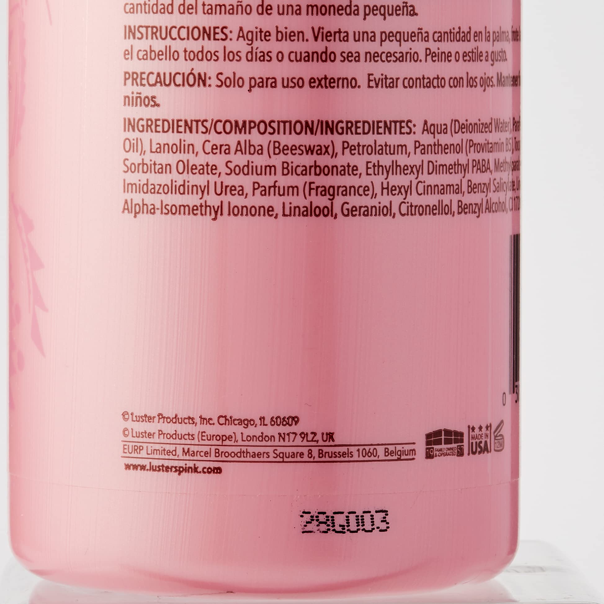 Aide à retenir la longueur et à réduire la casse avec Luster's Pink Oil Moisturizer.