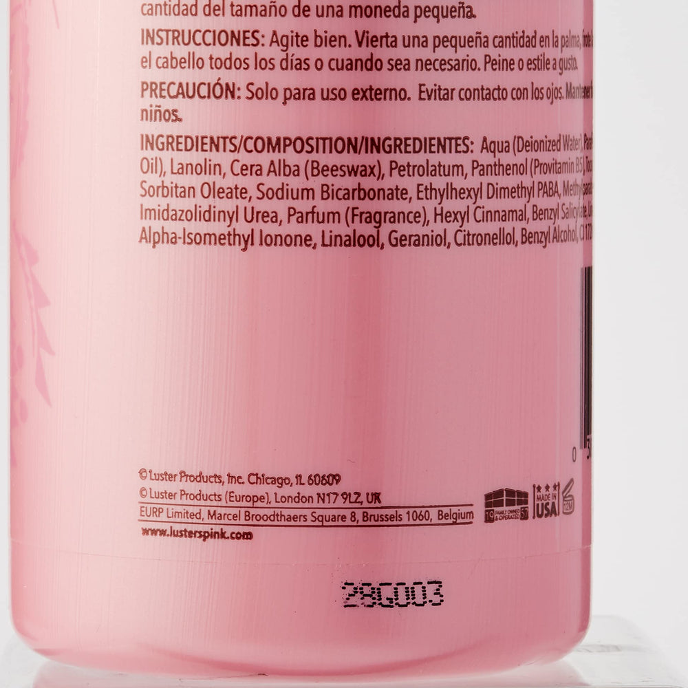 Aide à retenir la longueur et à réduire la casse avec Luster's Pink Oil Moisturizer.
