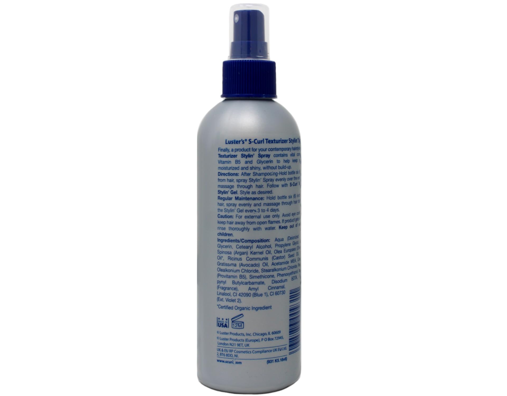 Luster's S-Curl aérosol texturisant emballage compact adapté au voyage