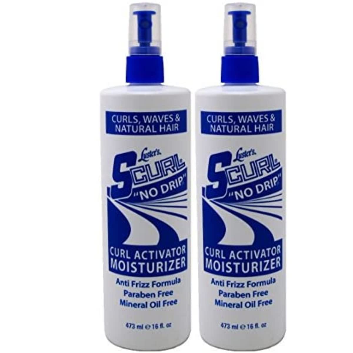 Luster's S-Curl Activateur hydratant sans goutte, deux bouteilles pour boucles définies.