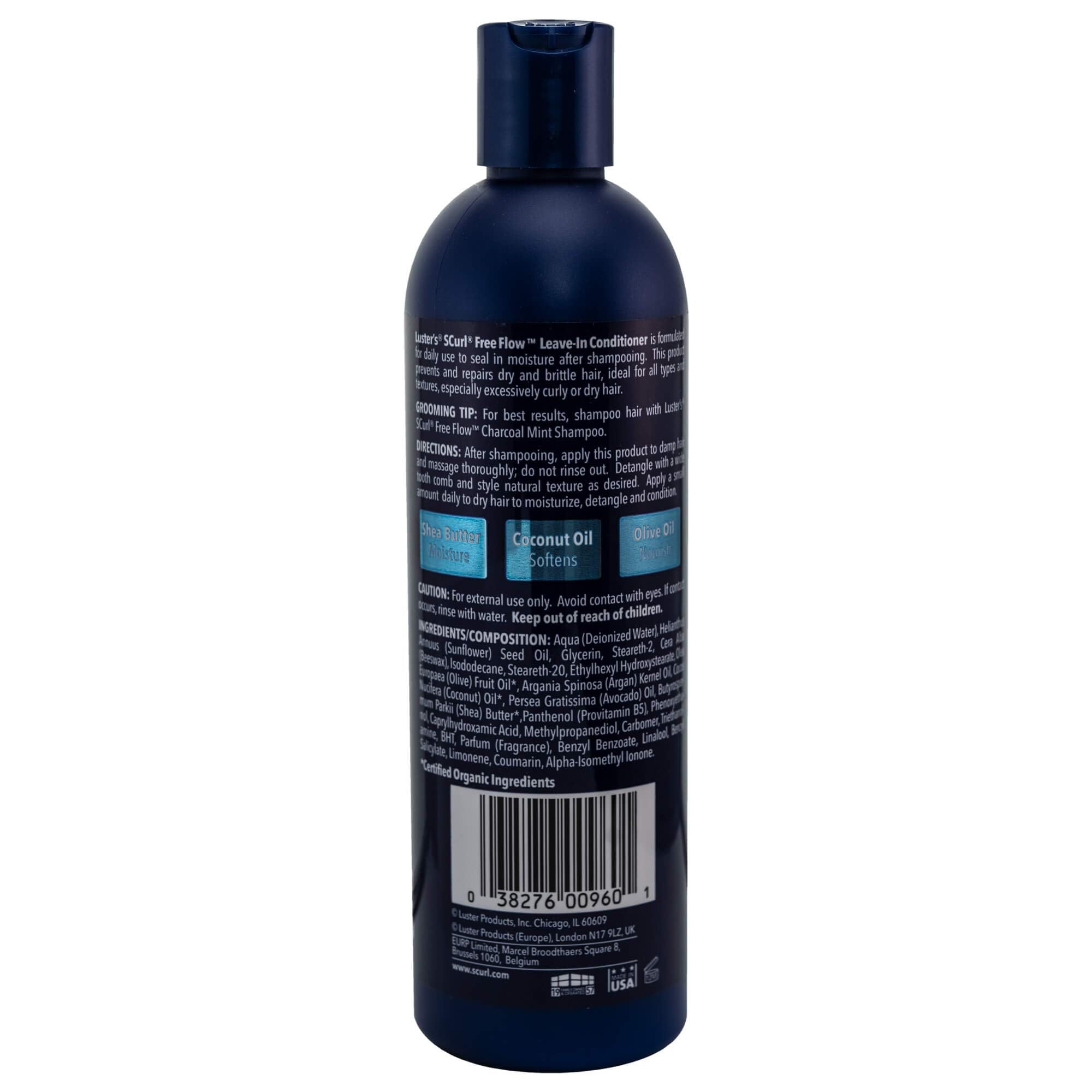 Luster's SCurl Free Flow Leave-In Conditioner, démêlage facile pour cheveux texturés.