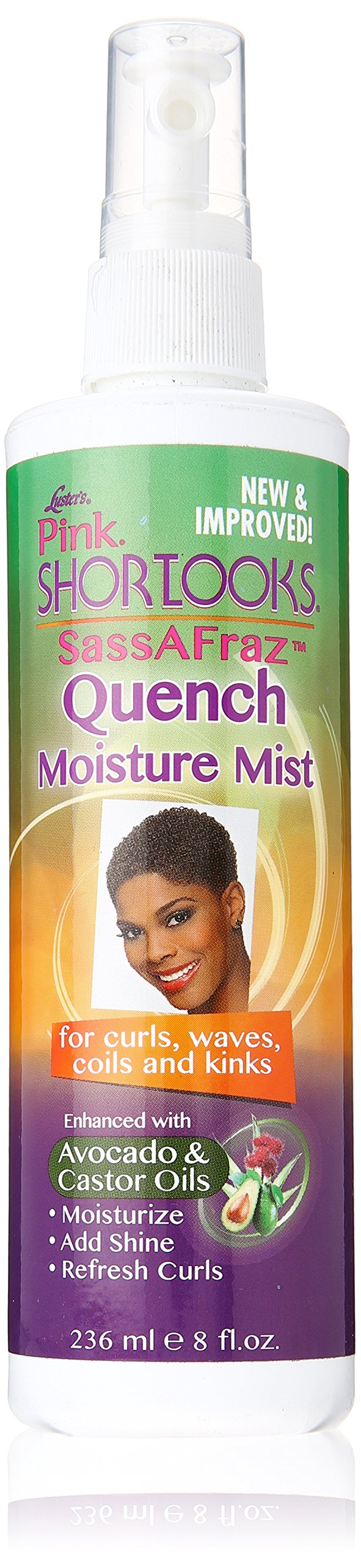 Luster's ShortLooks SassAFraz Quench Moisture Mist – brume hydratante légère pour cheveux.