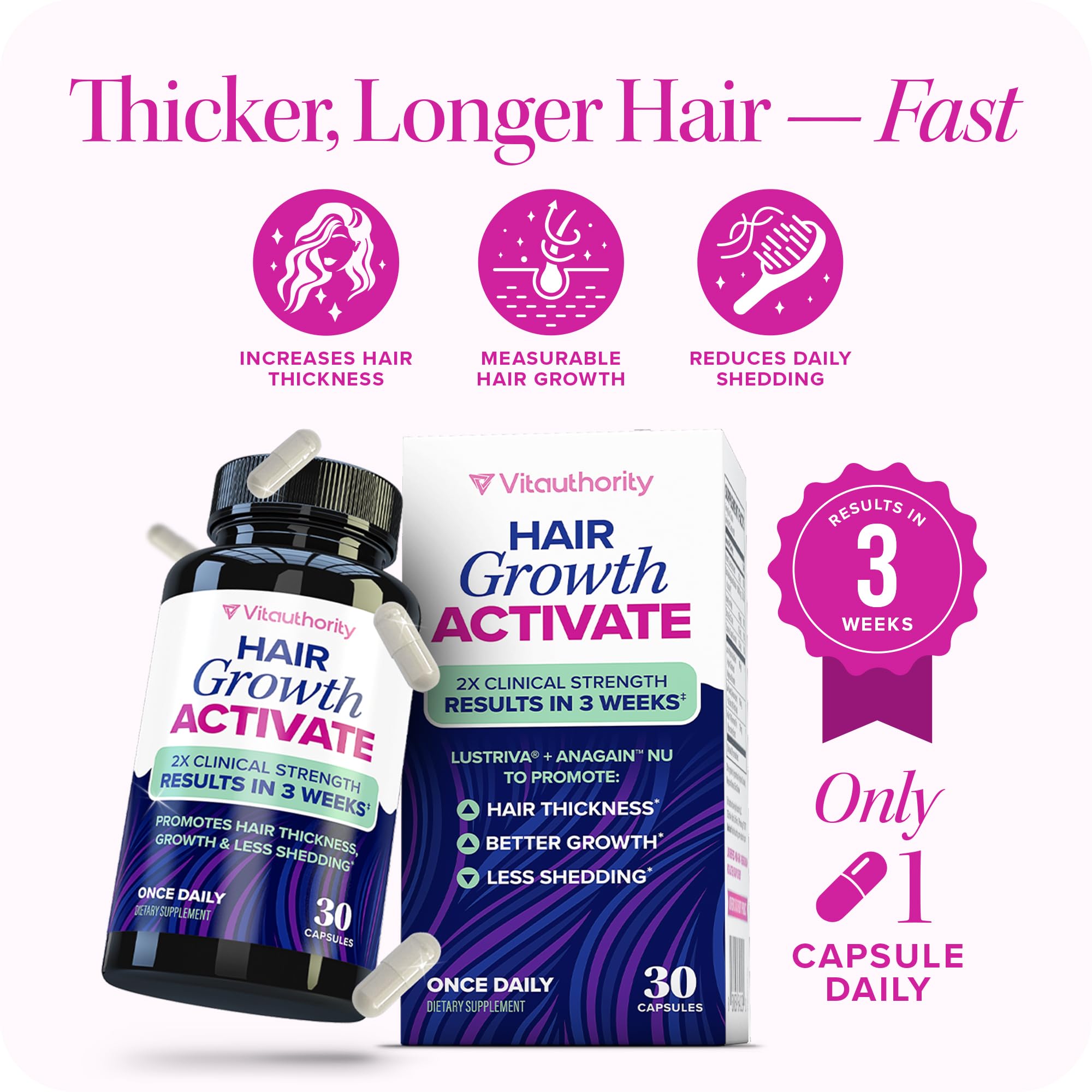 Lustriva – vitamine C et Biotine, nourrissant les follicules pour des cheveux sains