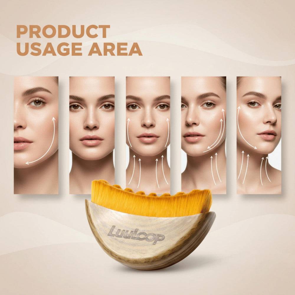 Brosse LuuLoop routine détox quotidienne pour une peau tonique.