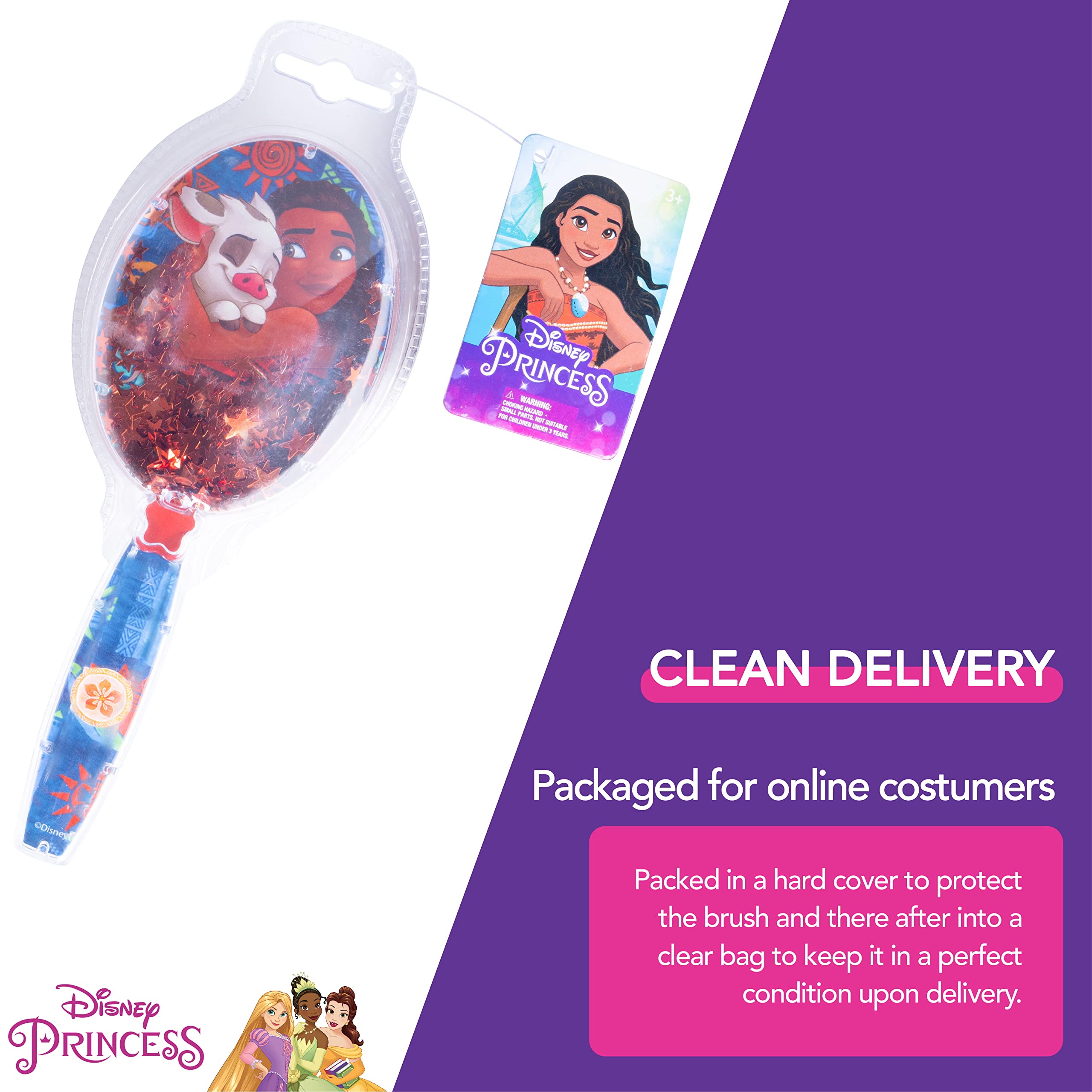 Luv Her Moana brosse cheveux avec poils arrondis pour un démêlage doux.