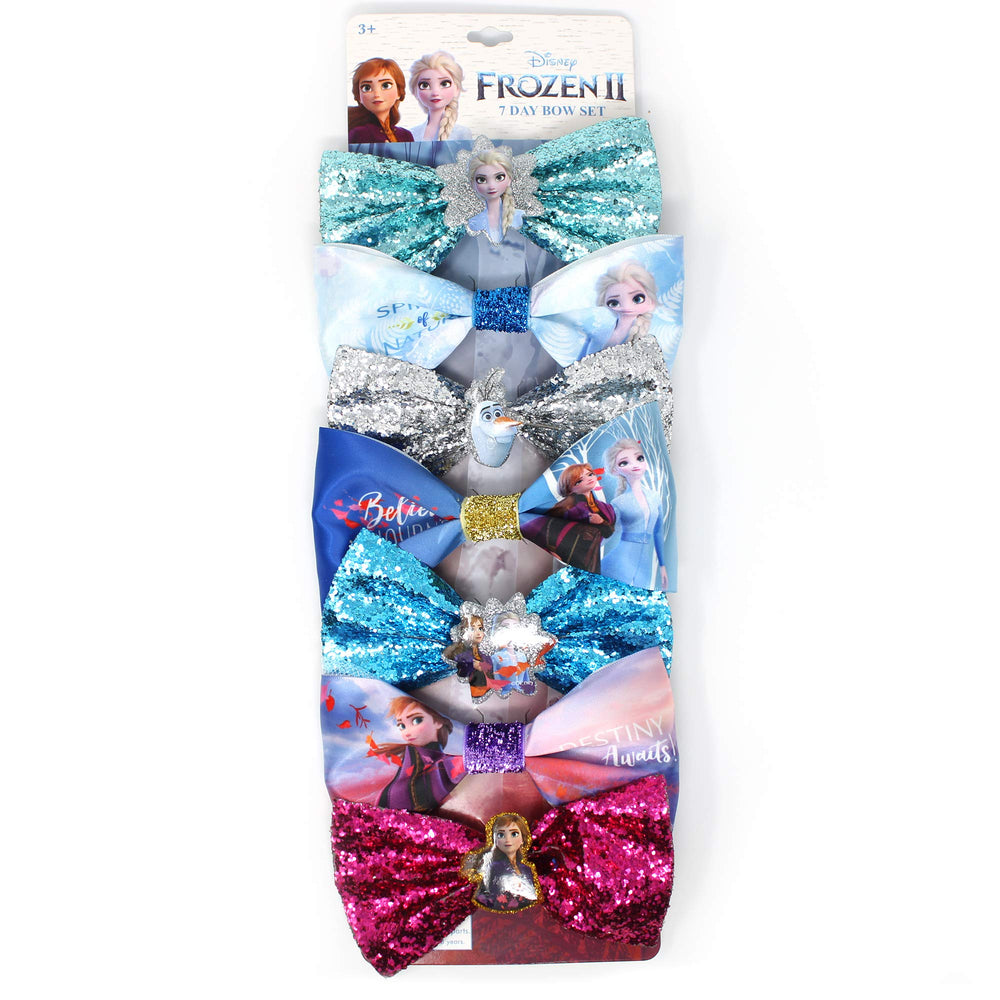 Luv Her Frozen 2 bows on a card for easy gifting and quick styling.