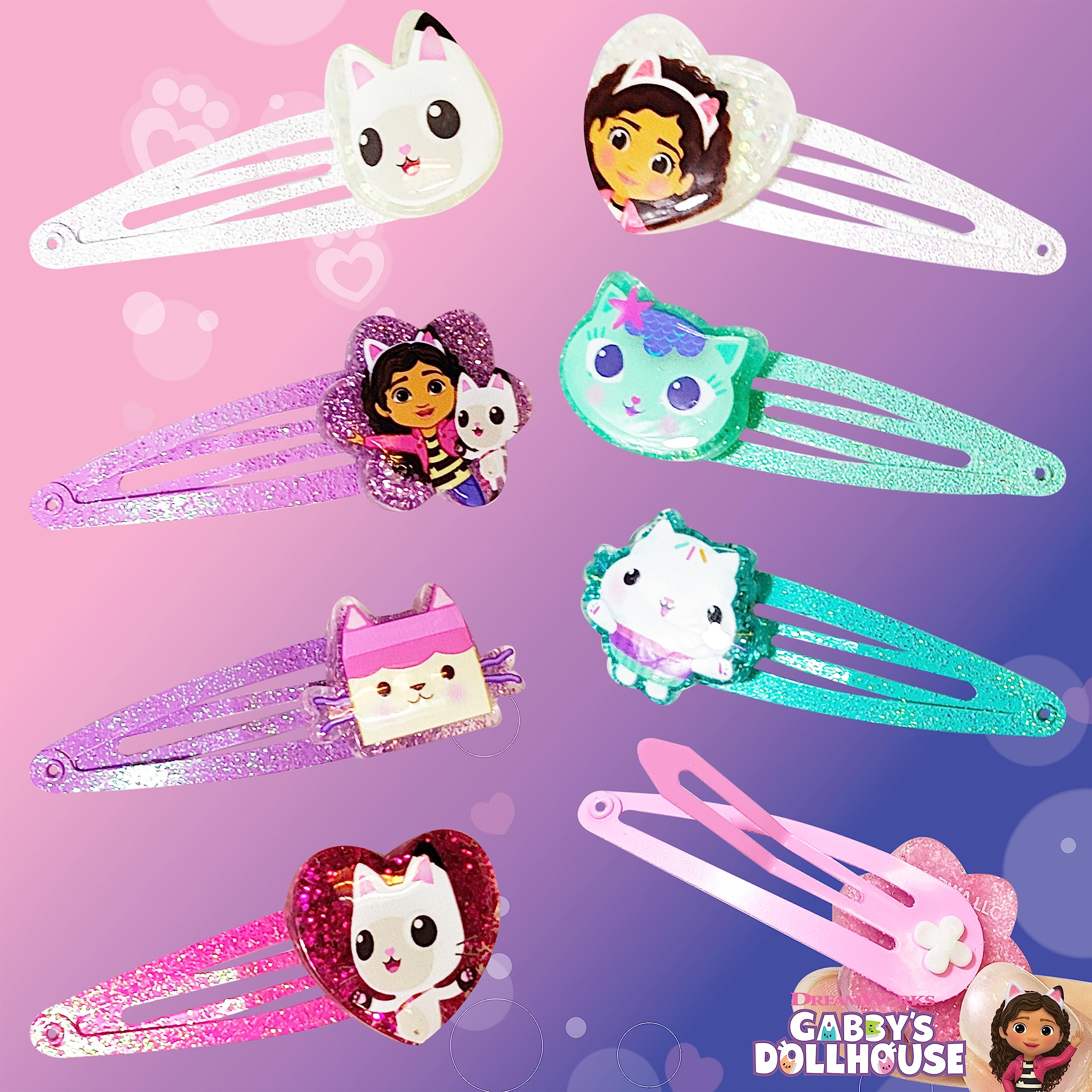 Barrettes Gabby Dollhouse LUV HER emballage protégé pour livraison sécurisée.