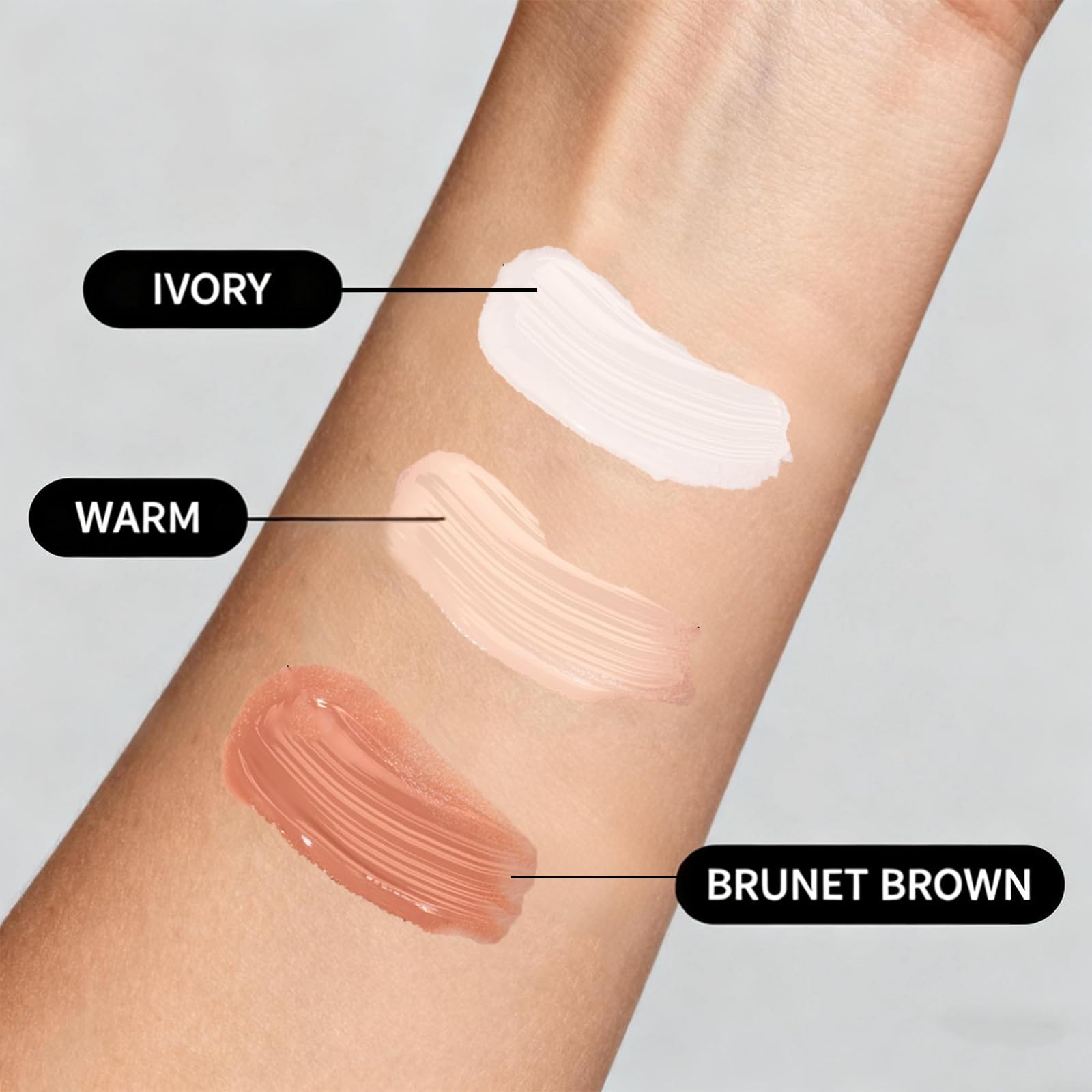 Échantillon Teint ivoire Luvie Glow pour swatch précis du teint.