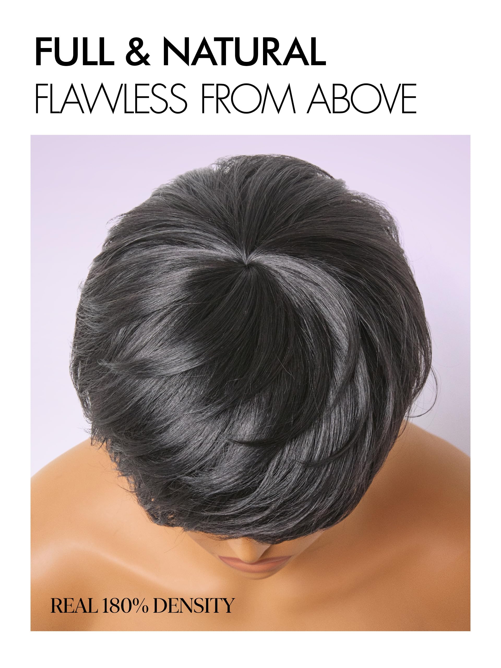 Perruque LUVME HAIR cap mesh respirant pour un port prolongé.