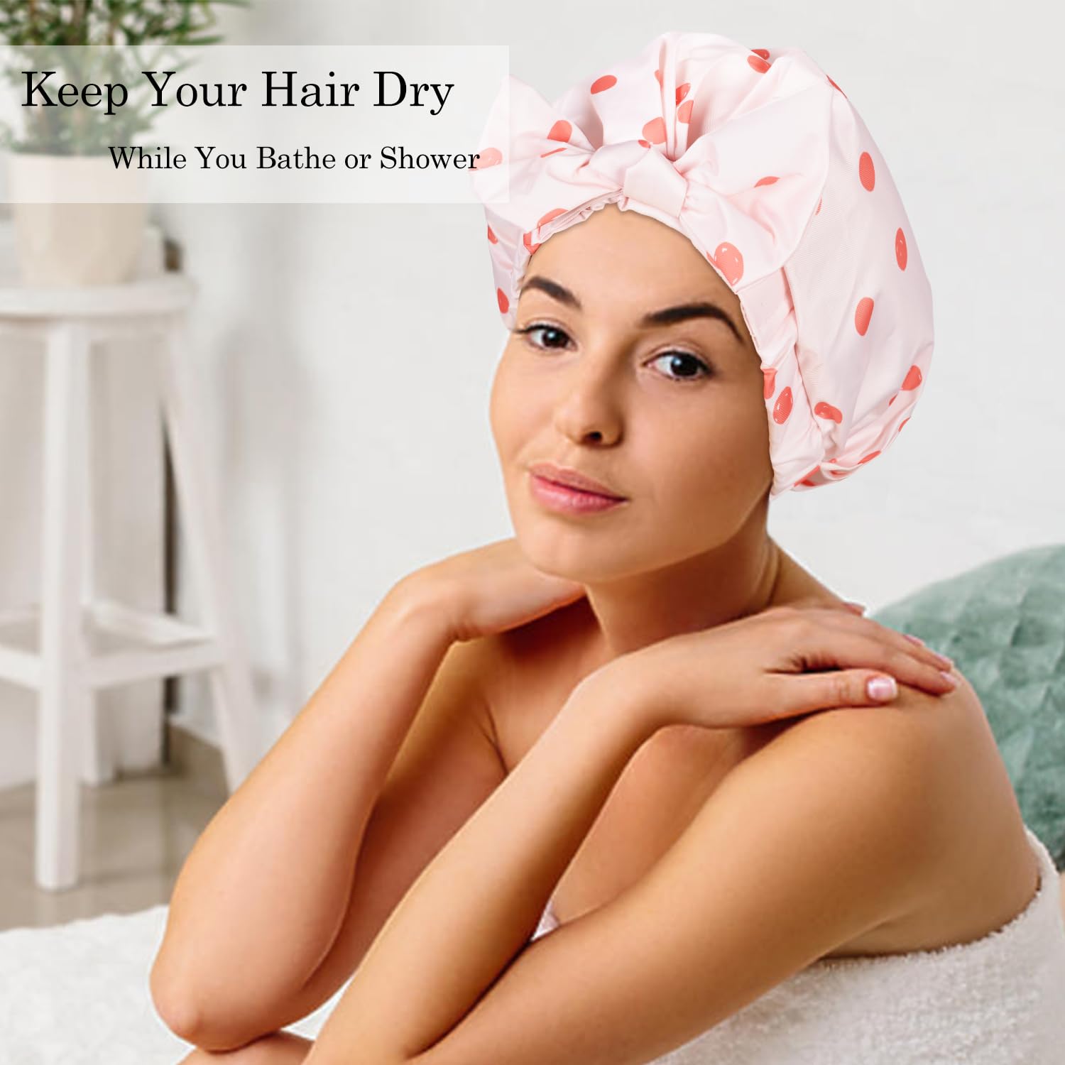 Capuchon douche Luvruitaky usage quotidien, parfait pour toilette, maquillage et spa.