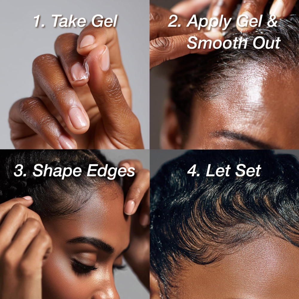 Lux Collection Edge Control Gel – contient kératine et biotine pour soutenir les styles