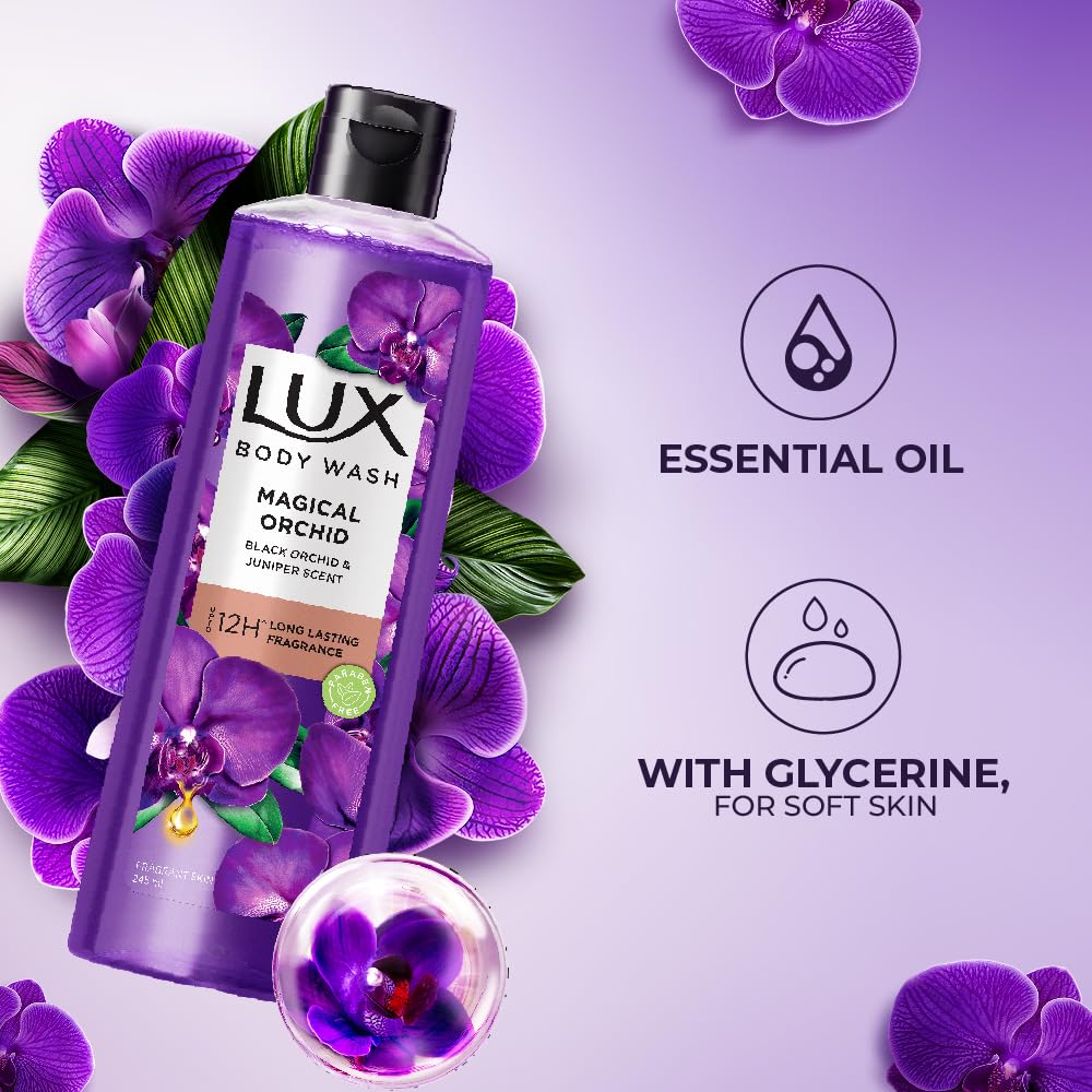Lux gel douche parfum frais – sensation de propreté rafraîchissante.