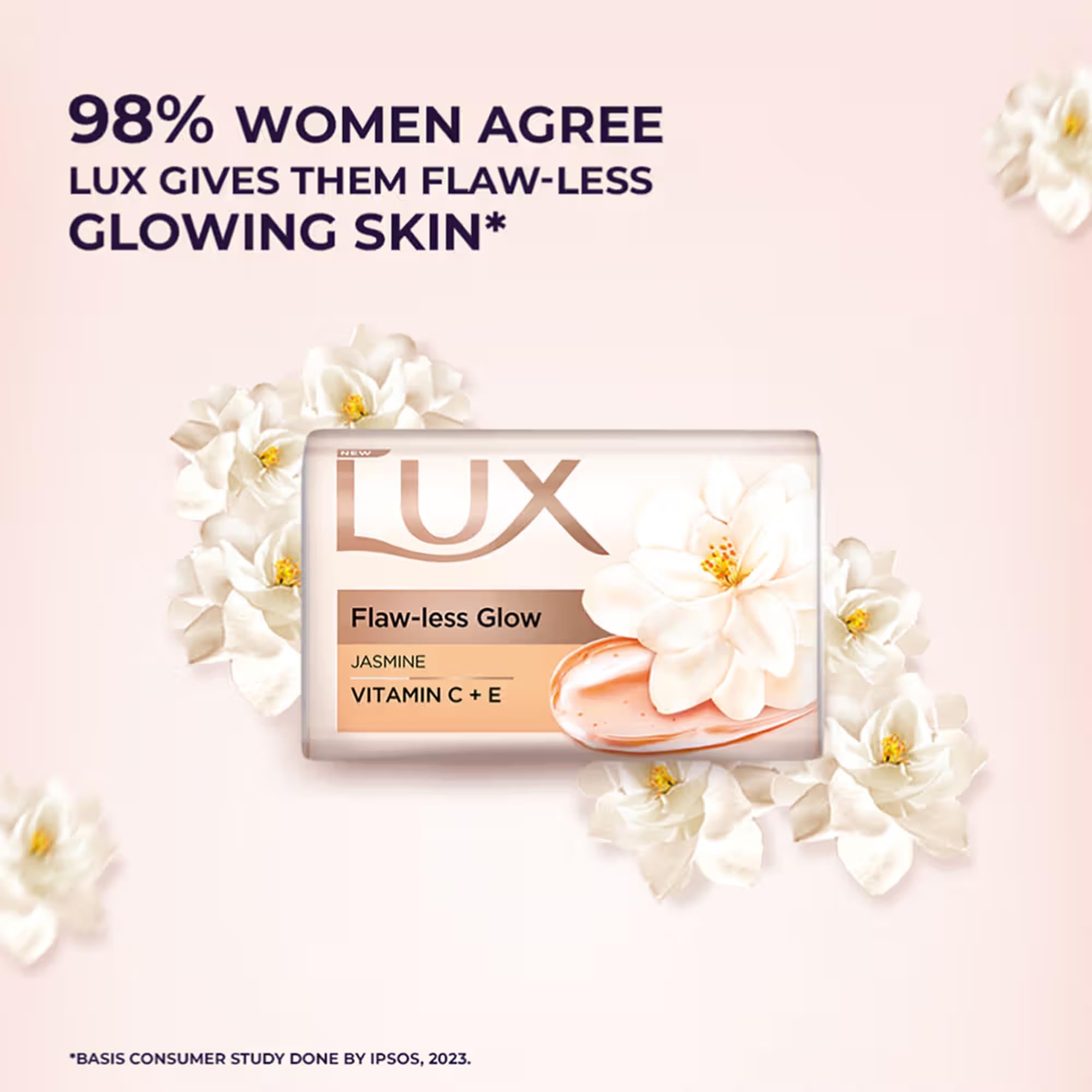 Lux Savon jasmin et amande – hydratation légère, peau douce après douche.