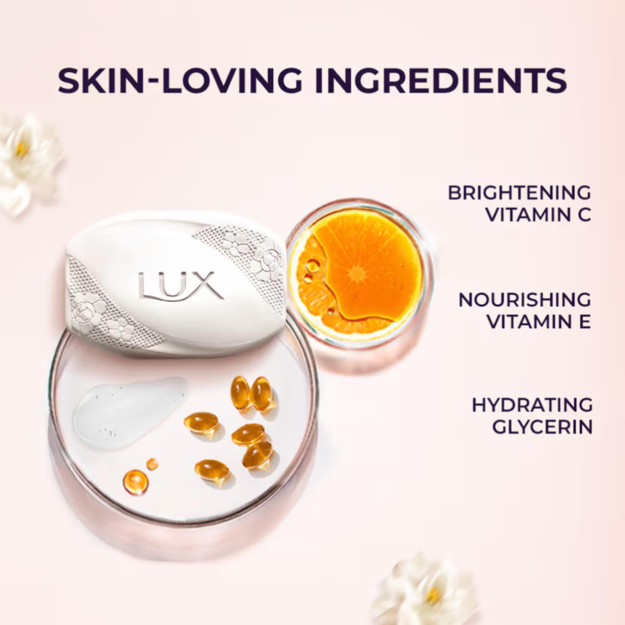 Lux Savon jasmin et amande – sillage parfum doux, expérience spa à domicile.