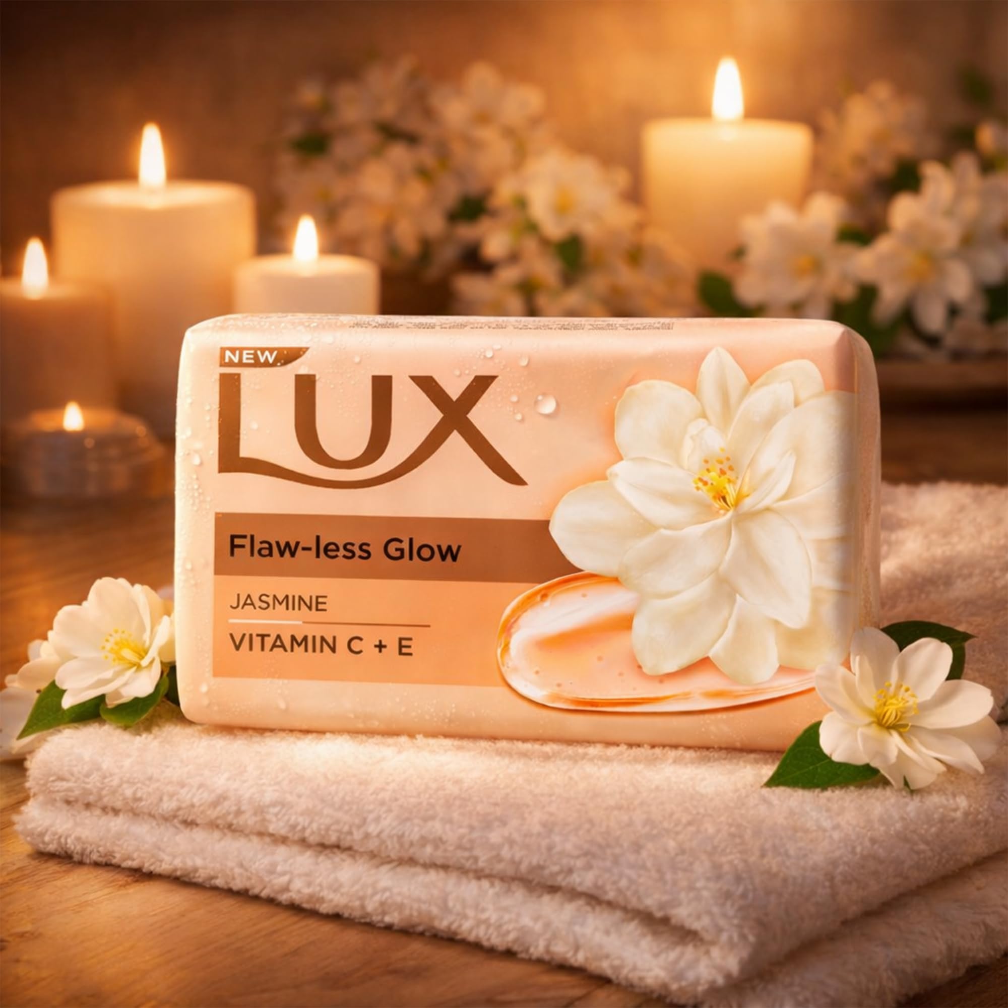 Lux Savon jasmin et amande – usage quotidien, mousse généreuse en douche.