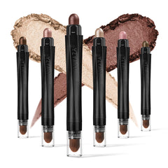 LUXAZA 6PCS Ombres crème neutres, palette prête pour un look quotidien durable.