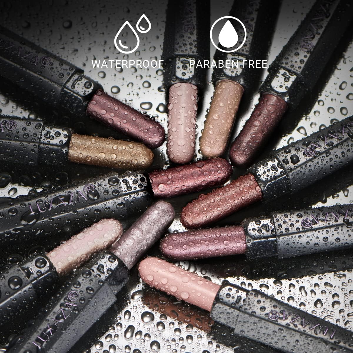 Luxaza crayon ombre paupiere violet metallique, effet dramatique.