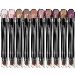 LUXAZA crayon ombre-yeux crème, ensemble 10pcs, texture satinée et pigment durable.