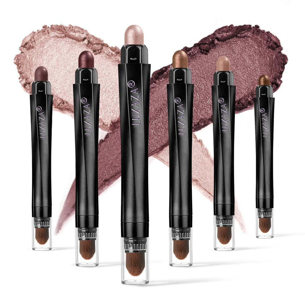 LUXAZA ensemble d'ombres crème 6 pièces rouge vin, pour looks quotidiens.